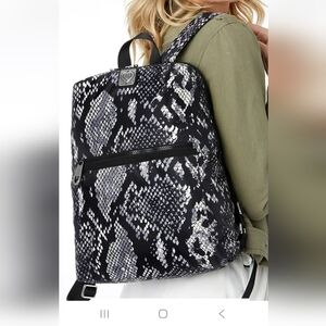 Brighton Snake Print Backpack With Purple Interior/ Travel Bag
